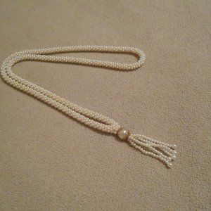 Vintage Pearl Tassel Necklace